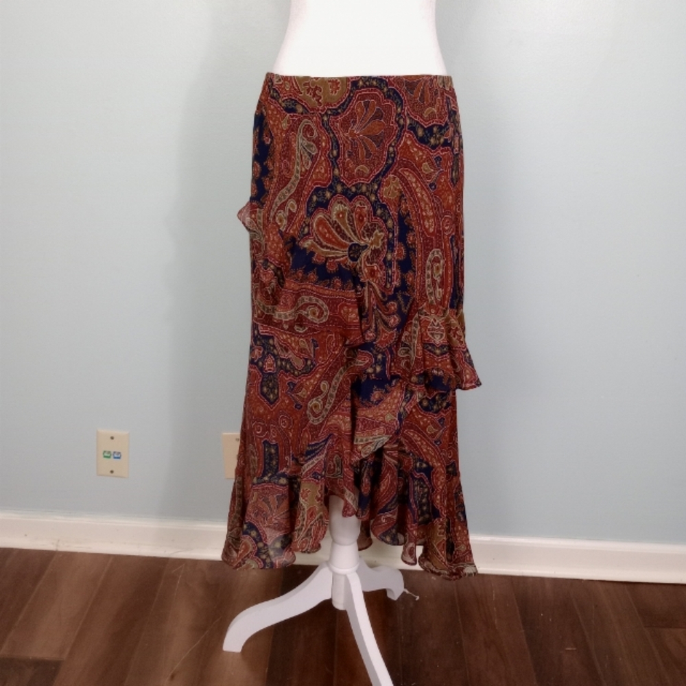 Y2K Handkerchief Hem Boho Skirt